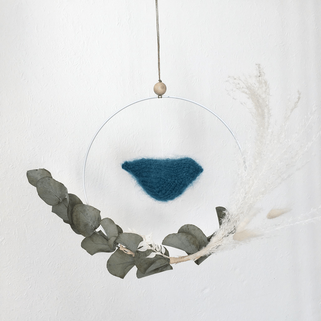 Couronne oiseau fleurie 25cm