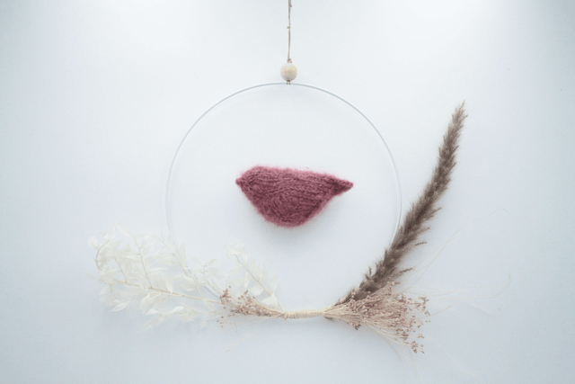 Couronne oiseau fleurie 25cm