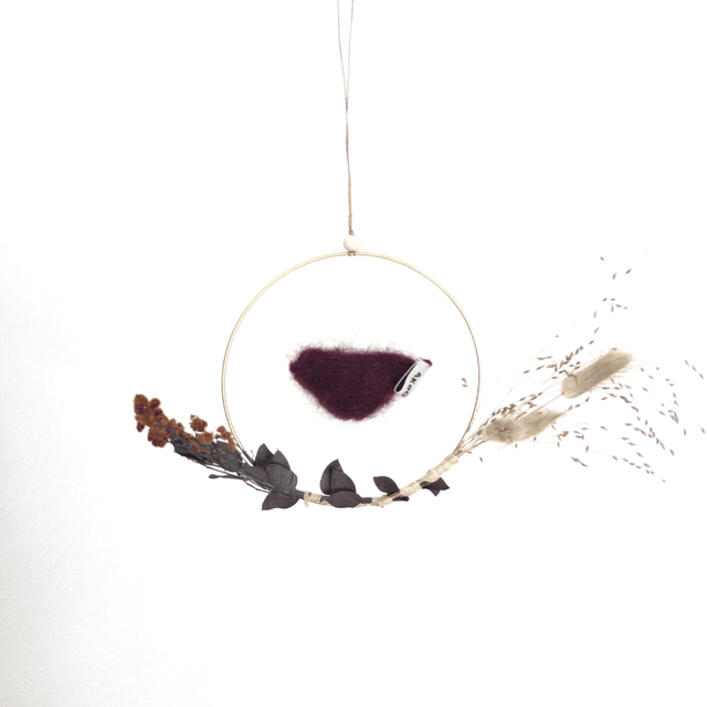 Couronne oiseau fleurie 15cm